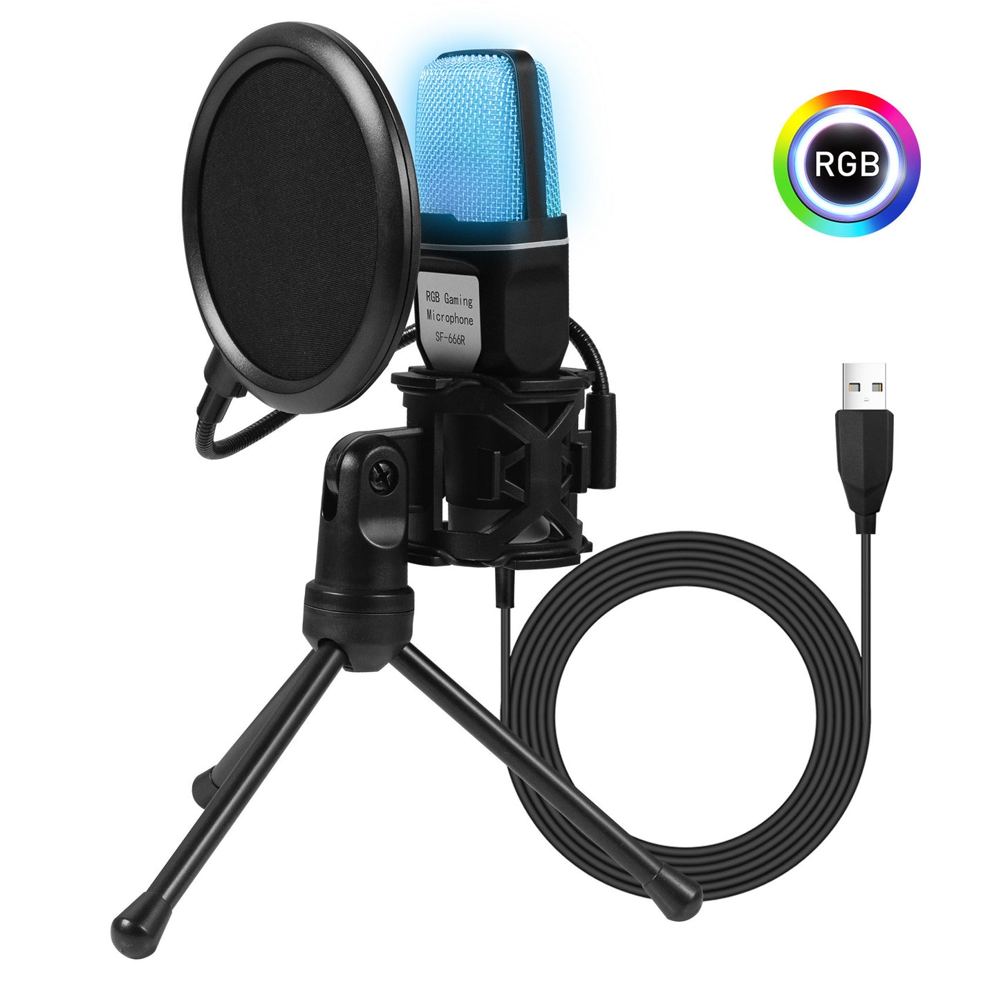 Luminous Microphone With Shock Mount